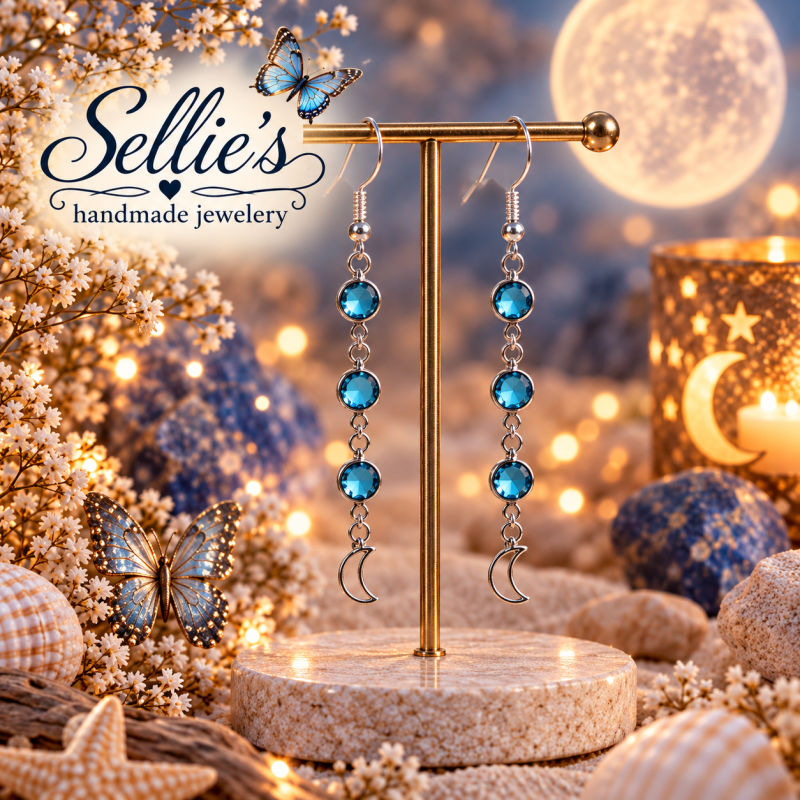 Magische Bleu Moon Oorbellen