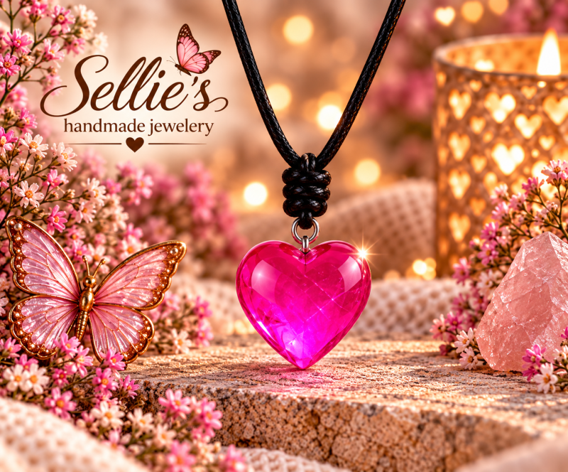 Magische Roze Hartjes Ketting