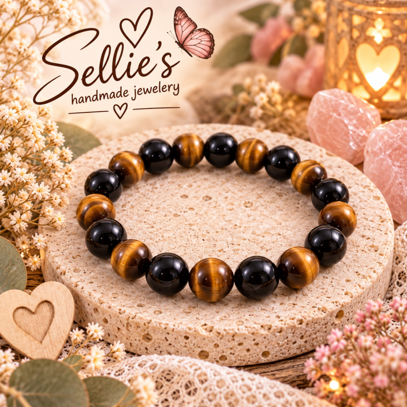 Magische onyx & Tijgeroog armband