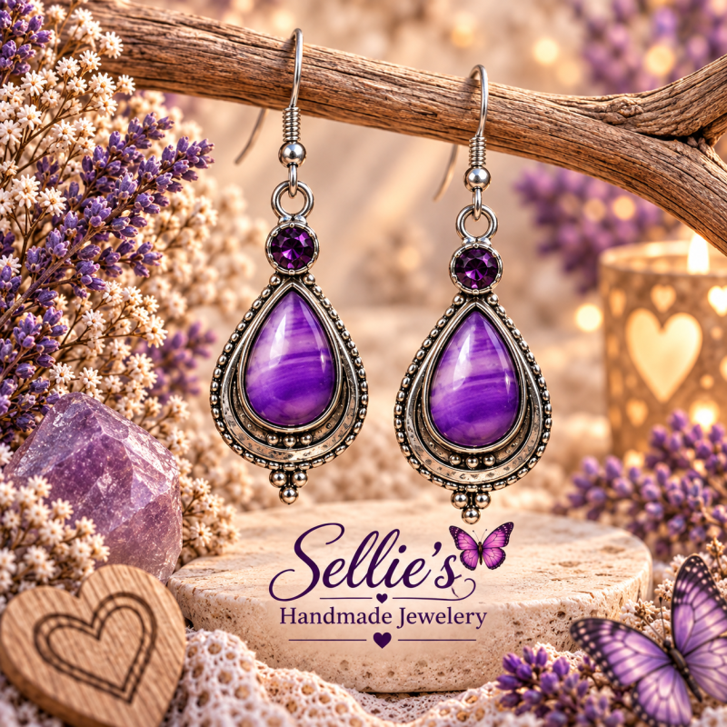 Shiny Oorbellen &ndash; Purple Elegance