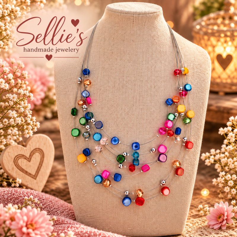 Magische schelpjes ketting multicolour