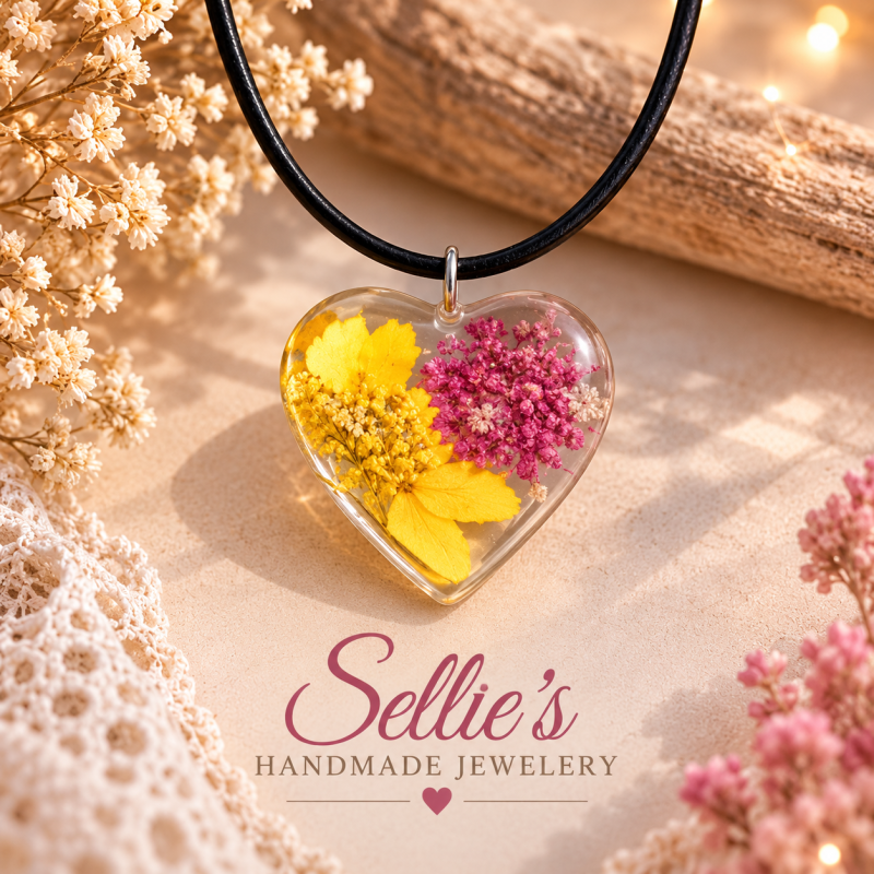 Magische gedroogde bloemen ketting