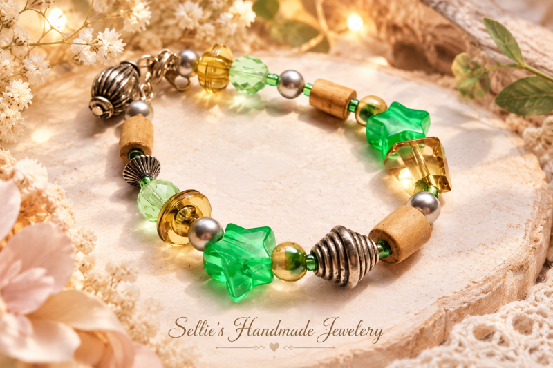 Magische groene sterren armband