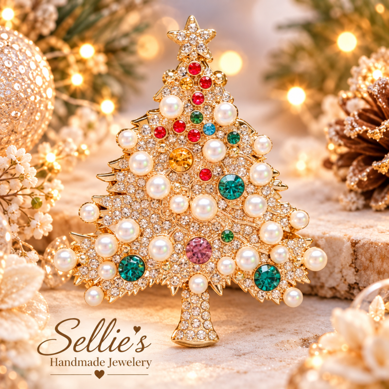 Magische kerstboom broche
