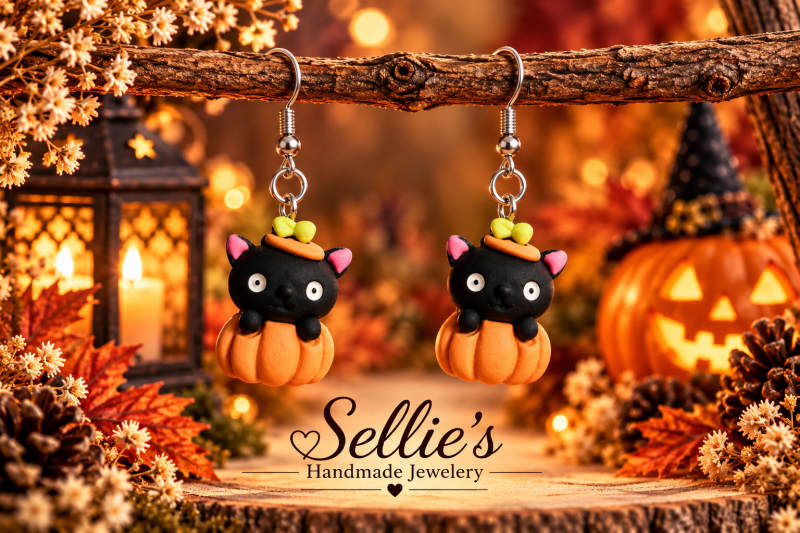 Magische halloween katjes oorbellen
