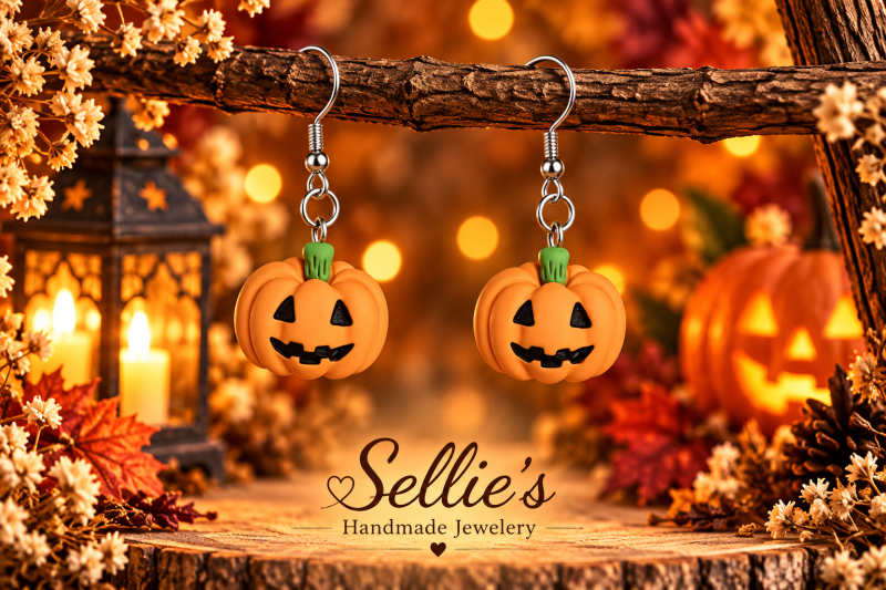 Magische halloween pompoen oorbellen