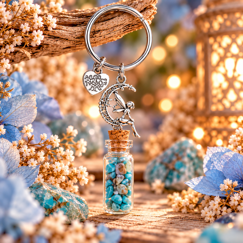 Magische turquoise sleutelhanger