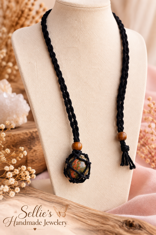 Magische macrame kooiketting unakiet