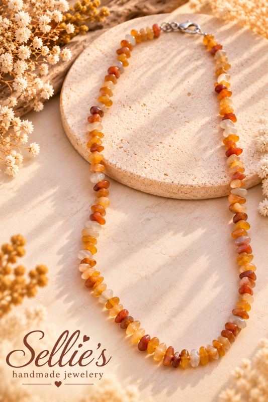 Magische gemengde agaat/ chalcedoon split edelsteen ketting