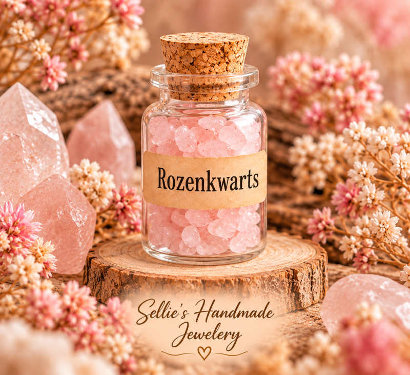 Magisch edelsteen flesje Rozenkwarts