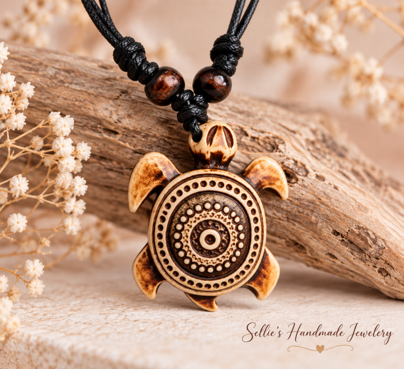 Magische mandela schilpad ketting