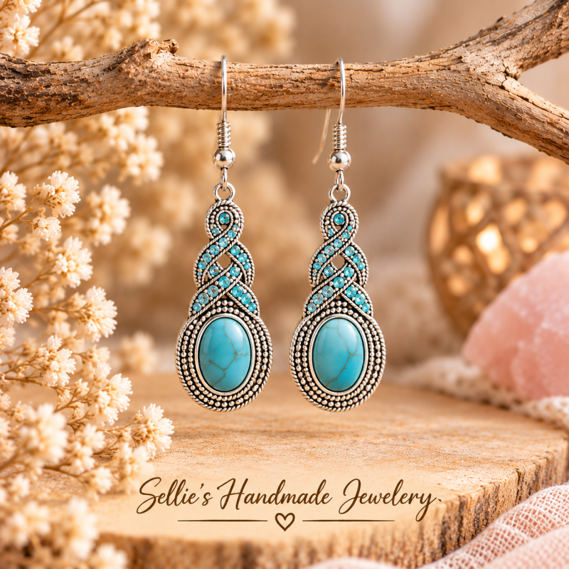 Magische boho turquoise oorbellen