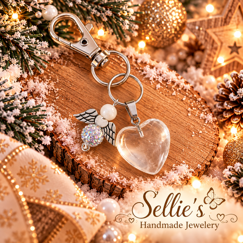 Magische witte engel sleutelhanger