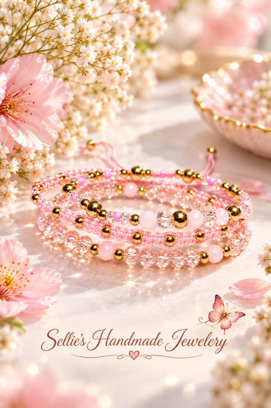 Magische roze armbandenset