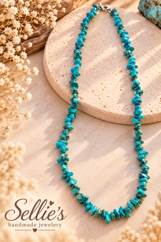 Magische Turkooise split edelsteen ketting
