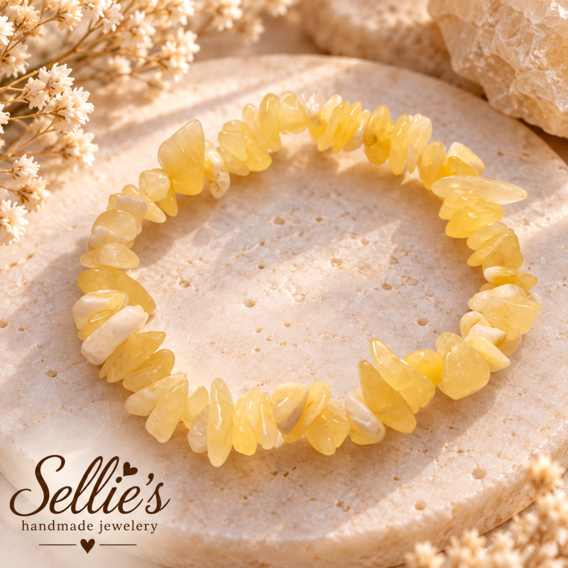 Magische gele calciet split edelsteen armband