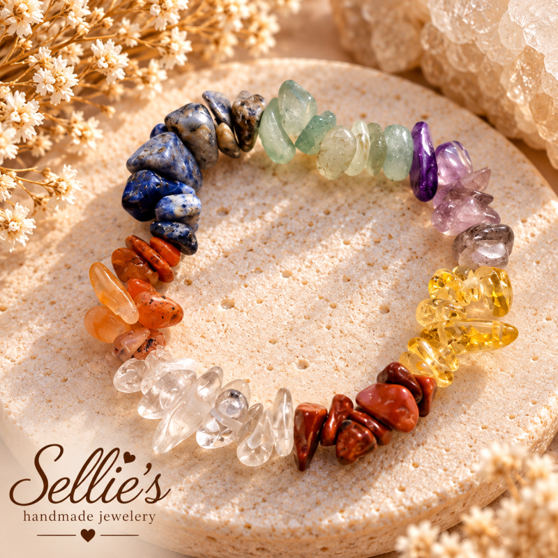 Magische 7-chakra split edelsteen armband