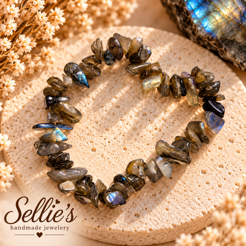 Magische Labradoriet split edelsteen armband