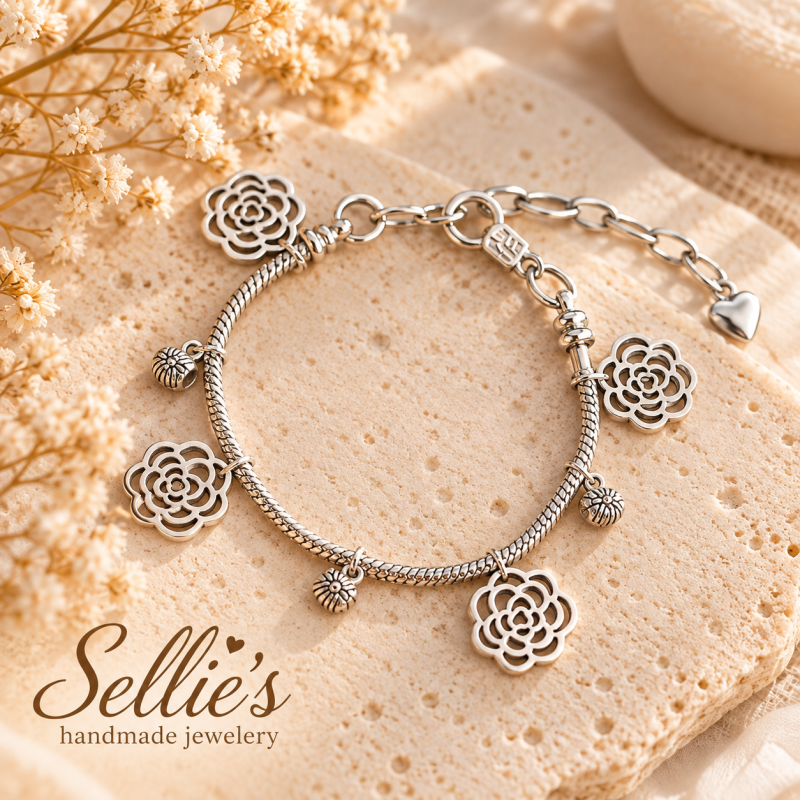 Magische bedelarmband roosjes