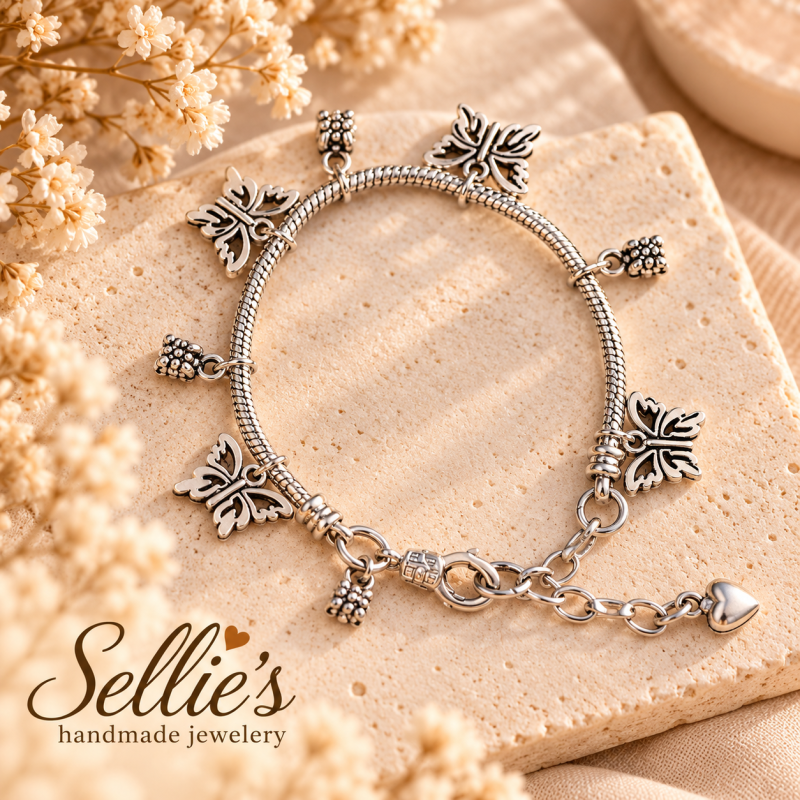 Magische vlinder bedel armband