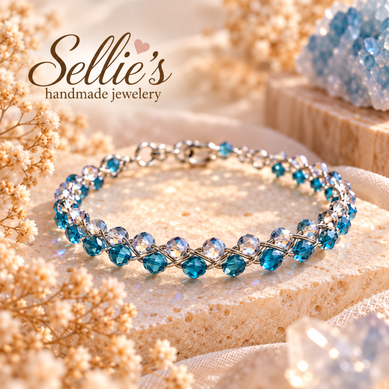 Magische blauwe kristal armband