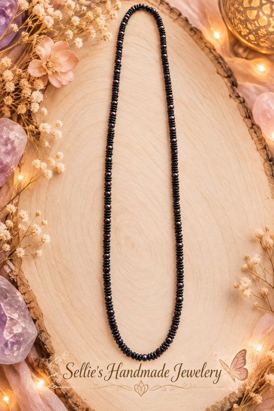 Magische zwarte lange ketting