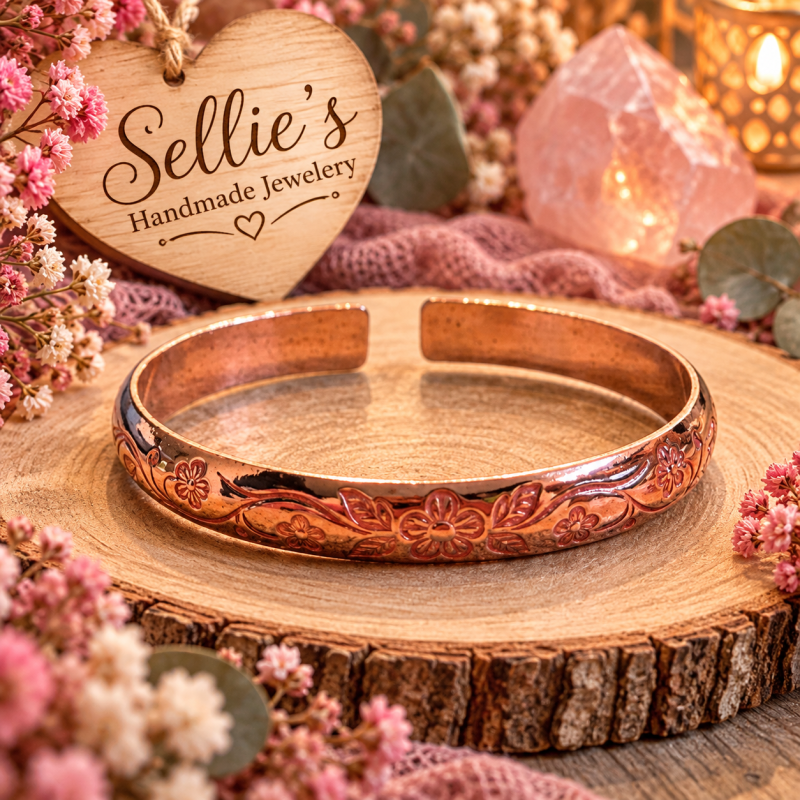 Magische koperen bloemen armband