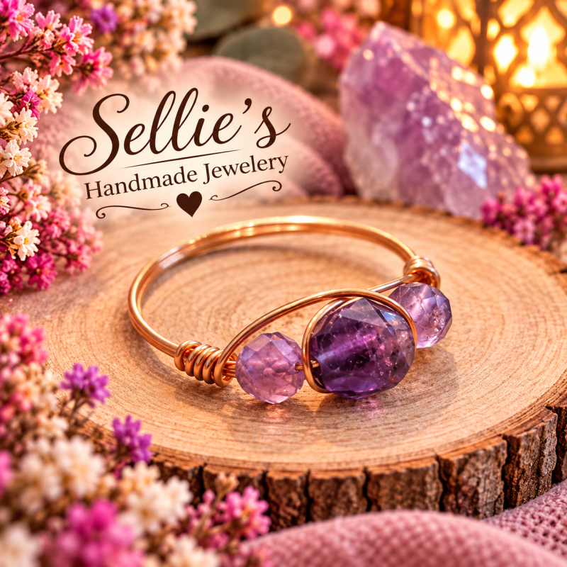 Magische amethist wire ring