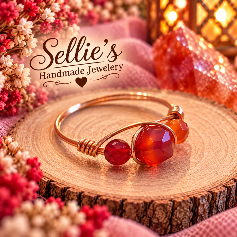 Magische carneool wire ring