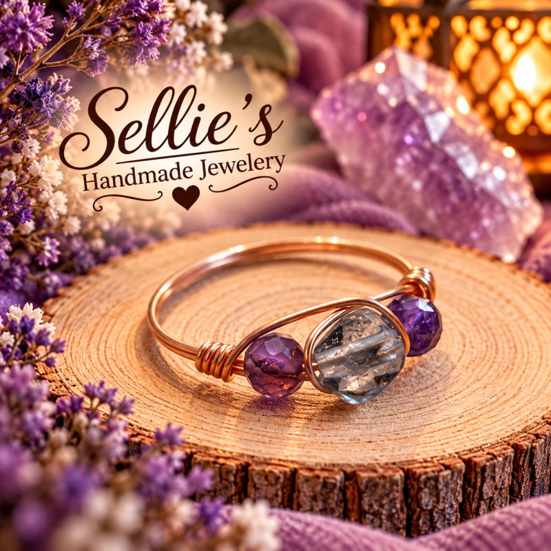 Magische amethist wire ring