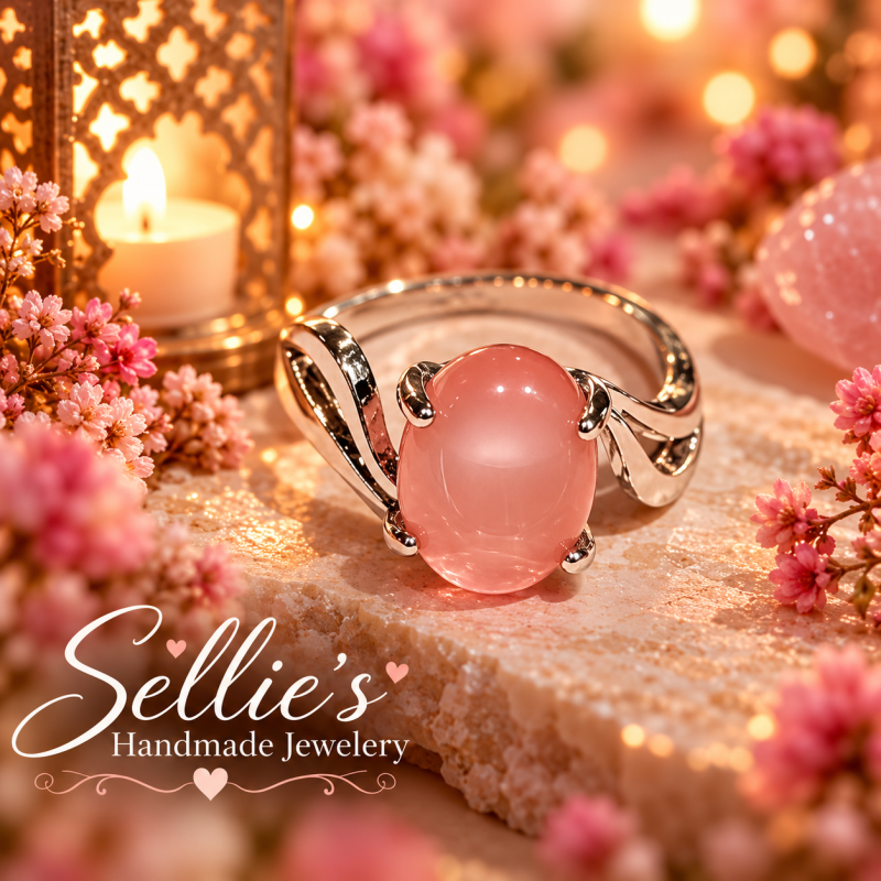 Magische roze edelsteen ring