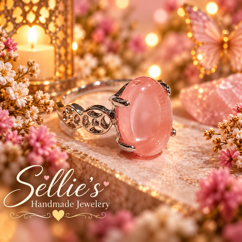 Magische roze edelsteen ring