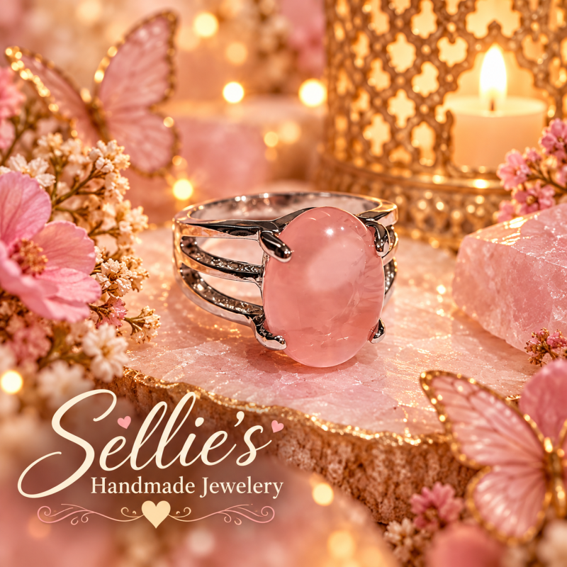Magische roze edelsteen ring